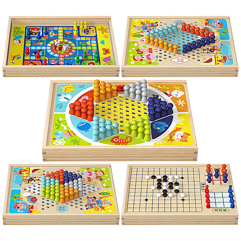 智力与乐趣兼得儿童节最佳礼物——木丸子七合一多功能游戏棋(图1)